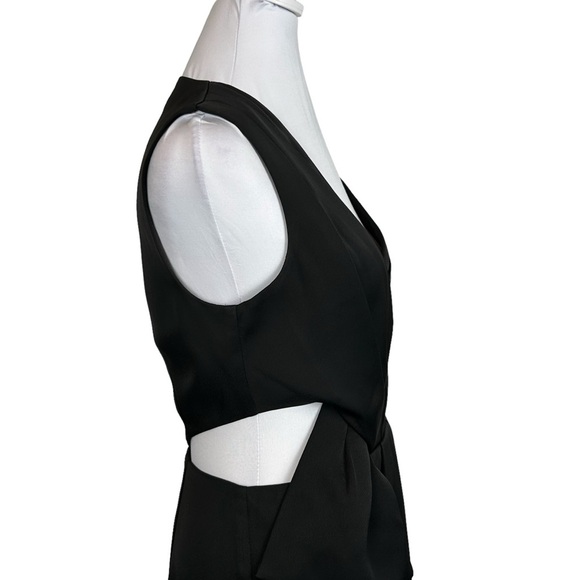 Rachel Roy Black Cutout Dress Wrap Front Midi Cocktail Party Dress Size 2 - Picture 4 of 16